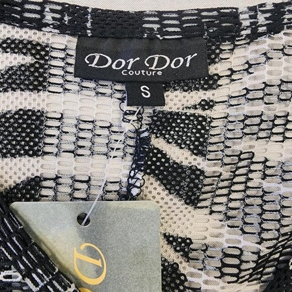 Dor Dor Couture Women's Floral & Zebra Print Sheer Cover-Up Summer Top, sz SM - Picture 2 of 8